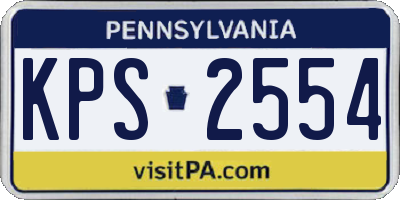 PA license plate KPS2554