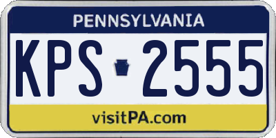 PA license plate KPS2555