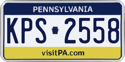 PA license plate KPS2558