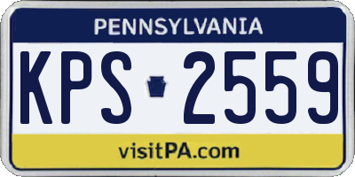 PA license plate KPS2559