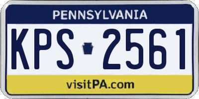 PA license plate KPS2561
