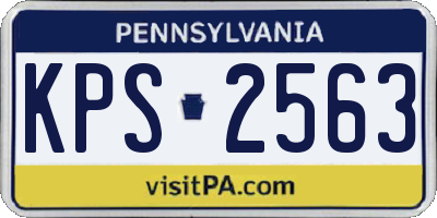 PA license plate KPS2563