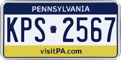 PA license plate KPS2567