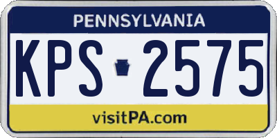 PA license plate KPS2575