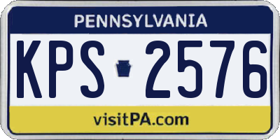 PA license plate KPS2576