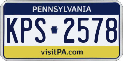 PA license plate KPS2578