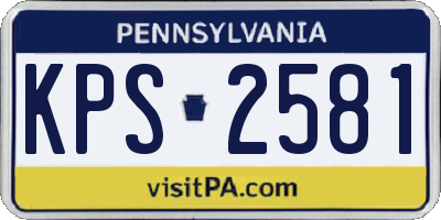 PA license plate KPS2581
