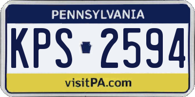 PA license plate KPS2594