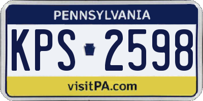 PA license plate KPS2598