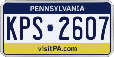 PA license plate KPS2607