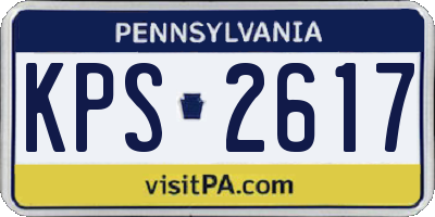 PA license plate KPS2617