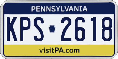 PA license plate KPS2618