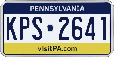 PA license plate KPS2641