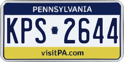 PA license plate KPS2644