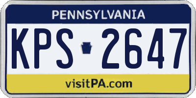 PA license plate KPS2647