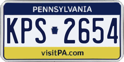 PA license plate KPS2654