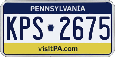 PA license plate KPS2675
