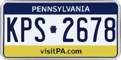 PA license plate KPS2678