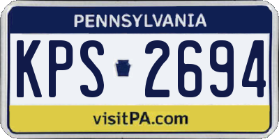 PA license plate KPS2694