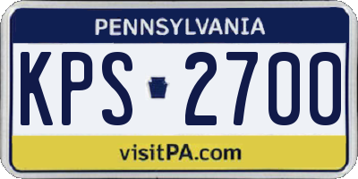 PA license plate KPS2700