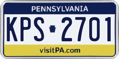 PA license plate KPS2701
