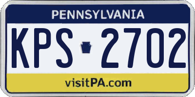 PA license plate KPS2702
