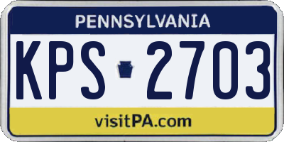 PA license plate KPS2703