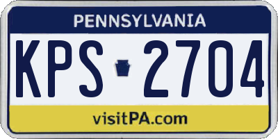 PA license plate KPS2704