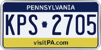 PA license plate KPS2705