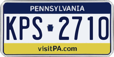 PA license plate KPS2710