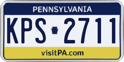 PA license plate KPS2711