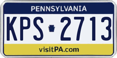 PA license plate KPS2713