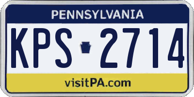 PA license plate KPS2714