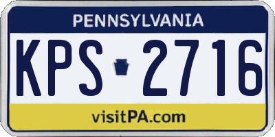 PA license plate KPS2716
