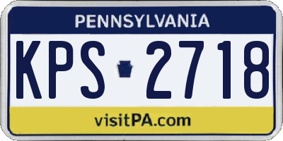 PA license plate KPS2718