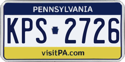 PA license plate KPS2726