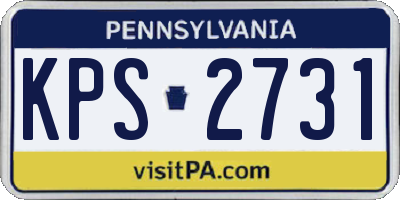 PA license plate KPS2731