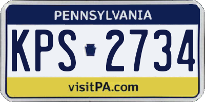 PA license plate KPS2734