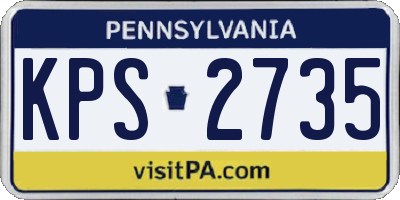 PA license plate KPS2735