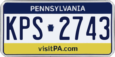 PA license plate KPS2743