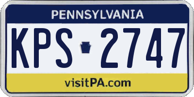 PA license plate KPS2747