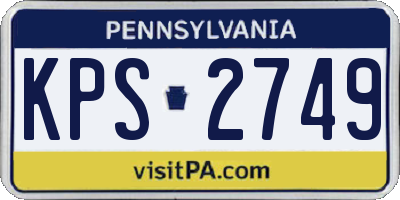 PA license plate KPS2749