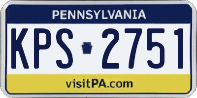 PA license plate KPS2751