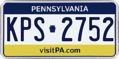 PA license plate KPS2752