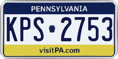 PA license plate KPS2753