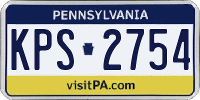 PA license plate KPS2754