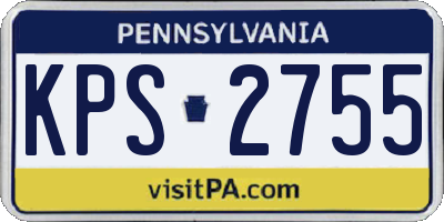 PA license plate KPS2755