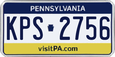 PA license plate KPS2756