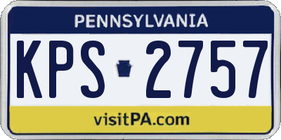 PA license plate KPS2757