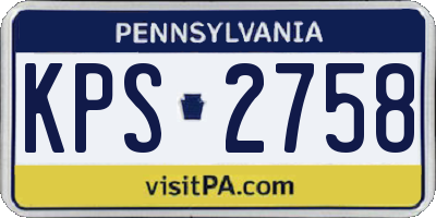 PA license plate KPS2758